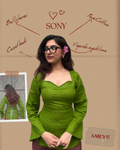 Sony- Corset Back Green Kurt